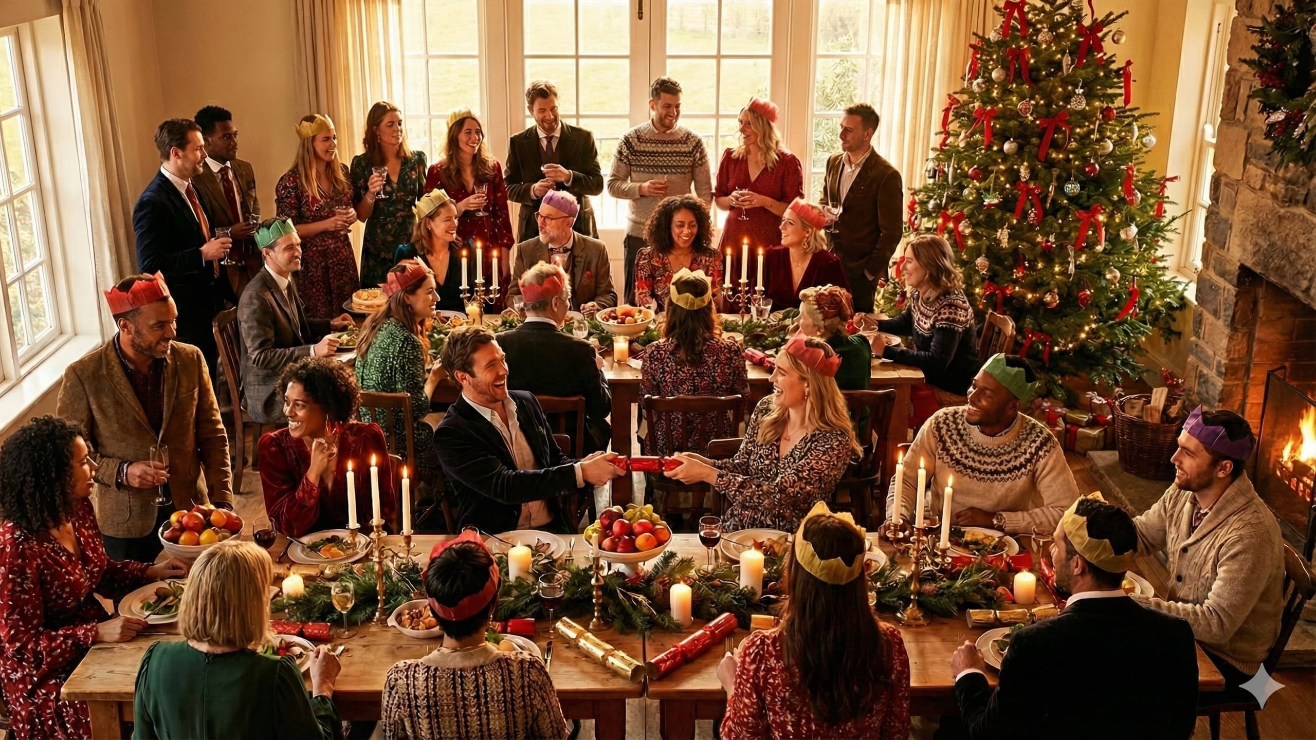 Festive Christmas party for a large group