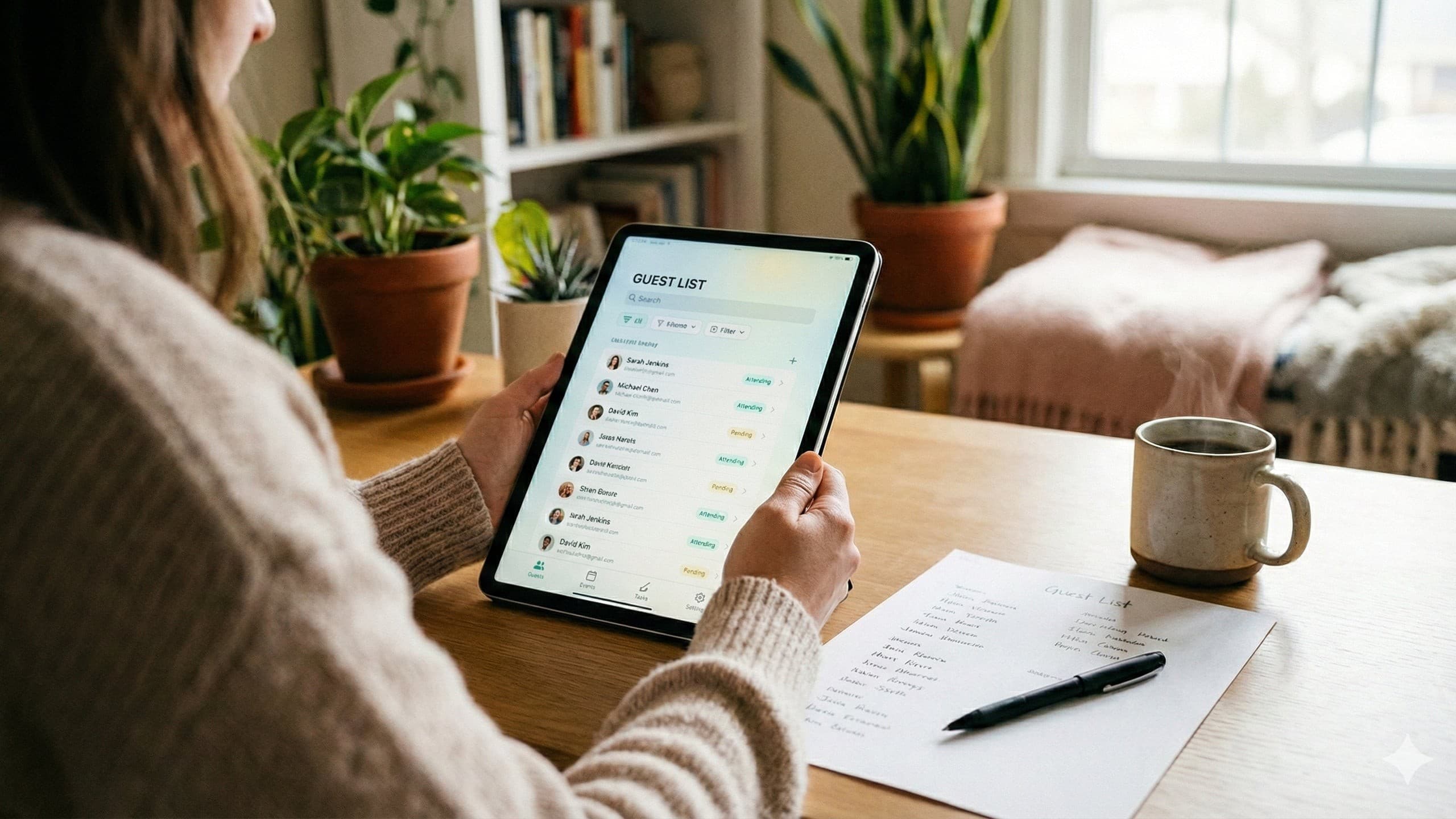 Digital wedding guest list management dashboard